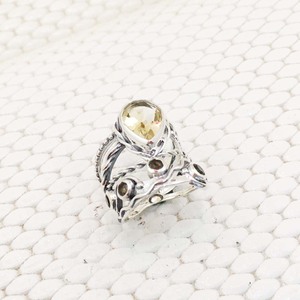 Anillos informales de Plata de Ley 925 para mujer, anillos citrinos de Plata de Ley 925 para mujer, anillos de plata 925 con dedo de flores para mujer - Product Image 4