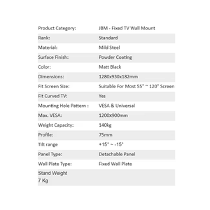 ทีวีติดผนังแบบเคลื่อนไหวได้เต็มรูปแบบพร้อมส่วนต่อขยายแขนคู่สำหรับการติดตั้งหน้าจออย่างปลอดภัยในห้องประชุมหรือสตูดิโอ - Product Image 4