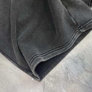 Personalizado Hombres Pantalones Cortos camiseta Conjunto Streetwear Lavado Desgastado Algodón de Gran Tamaño Unisex En Blanco Hombres Conjuntos de Verano - Product Image 3