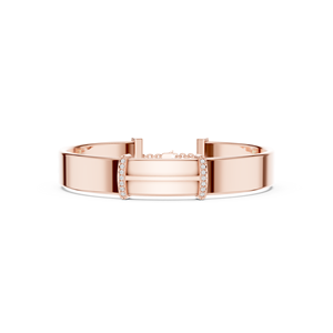 Synthetic Diamond <b>Baguette</b> Cut 10K Rose Gold Plated Unisex Adjustable Luxury Tennis <b>Bracelet</b> for Wedding Anniversary Gift - Product Image 1