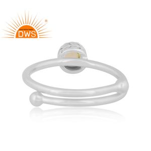 Latest Design Fine Sterling Silver Natural Peridot Gemstone <b>Adjustable</b> <b>Ring</b> Indian Jewelry Manufacturer - Product Image 4