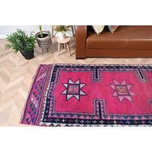 Vintage <b>Runner</b> Rug, 3.2x9.8 ft Turkish Rug, <b>Red</b> Floral Wool Rug - Product Image 2