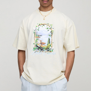 Impresión personalizada de alta calidad logotipo personalizado al por mayor impreso ropa de calle Hip Hop caída del hombro impresión camiseta para hombres - Product Image 1