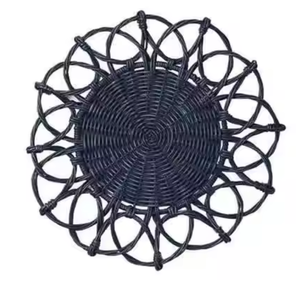 Assiette de charge en bambou fabriquée à la main fleur frange assiette en rotin en osier TUYET DUNG modèle de marque FAD4 pour la décoration de vacances fabriqué - Product Image 6