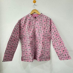 La chaqueta estampada Handblock más vendida Chaqueta floral de algodón hecha a mano acolchada de algodón disponible para suministro mundial - Product Image 1