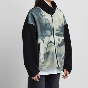 OEM Custom <b>Men's</b> Stand Fleece Warm Coat Zip up <b>Pullover</b> <b>Mens</b> Sherpa Fleece Jacket - Product Image 1