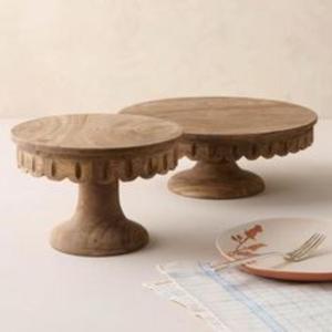 Soporte de pastel de madera hecho a mano de alta calidad con acabado de grano natural para exhibiciones elegantes de mesa de postre en bodas y eventos - Product Image 6