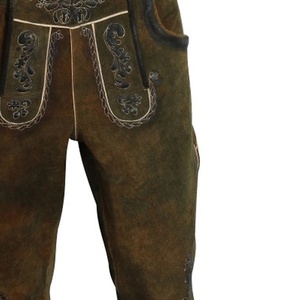 Costumes <b>Knee</b> Long <b>Strap</b> Leather Pants <b>Straps</b> Made kneibund Lederhosen Oktoberfest Wears Unique Bavarian Shorts - Product Image 5