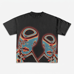 100% cotton T-shirt for men loose fit printed Mens 240GSM cotton washed black oversized graphic print tshirt premium custom <b>logo</b> - Product Image 2