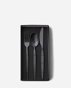 Meilleur ensemble de couverts en acier inoxydable noir à vendre, couteau, fourchette, cuillère, 4 pièces, pour mariage, avec boîte cadeau - Product Image 5