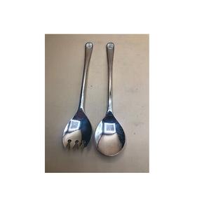 Tenedor y cuchara de acero inoxidable para ensalada, cuchillo de cena dorado y negro, tenedor de diseño simple - Product Image 1