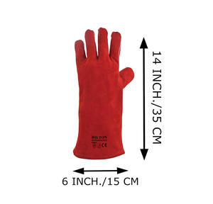 Guantes de soldadura OEM de cuero Partido de vaca al mejor precio, guantes de trabajo de piel de vaca resistentes al calor para Seguridad Industrial y uso en el jardín - Product Image 3