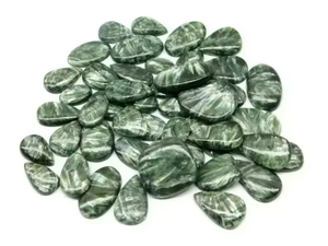 Cabujón de Serafinita Natural de Alta Calidad, Piedra Preciosa Suelta Pulida para Joyería, Mezcla de Formas de Alta Calidad - Product Image 2