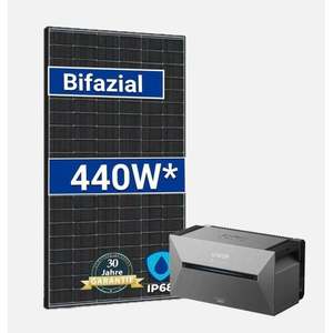 Impianto fotovoltaico bifacciale da balcone da 880W con accumulo, set completo incluso inverter integrato da 800W con accumulo s - Product Image 1
