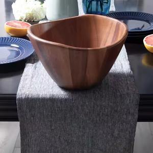 Bol de service écologique fait à la main en bambou naturel pour salle à manger cuisine buffet restauration salade fruits collation pain nourriture table fête - Product Image 4