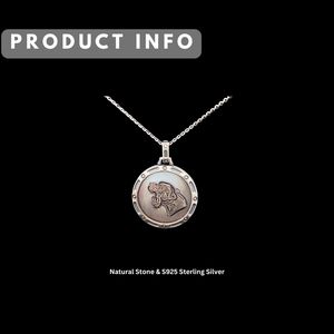 Colgante de Perro en Plata de Ley 925 |   Nácar Negro Natural |   Joyería Fina Personalizada para Hombre OEM |   Cantidad mínima de pedido: 1 pieza - Product Image 2