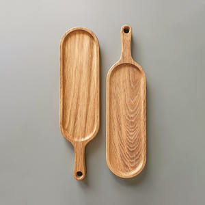Platos de servicio gourmet, plato de madera con mango, bandeja de servicio de madera para exhibir alimentos y bocadillos hechos en Vietnam - Product Image 1