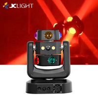 Projecteur de scène à tête mobile LED laser à double faisceau stroboscopique avec contrôle RGB DMX512/activation sonore, indice de protection IP33, idéal pour les soirées en boîte de nuit et bars