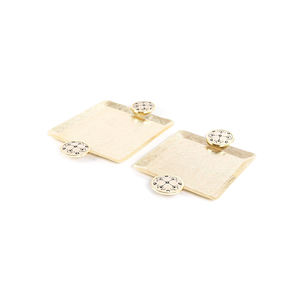 Plateaux ronds en métal argenté avec finition texturée Plateau de service moderne décoratif pour salle à manger Centre de table Utilisation pour fête de mariage - Product Image 6