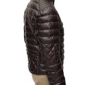 Chaqueta de Invierno para Hombre, Personalizada, de Cuero Genuino, con Cuello Alto, Impermeable y Resistente al Viento, Estilo Urbano, Superventas - Product Image 4