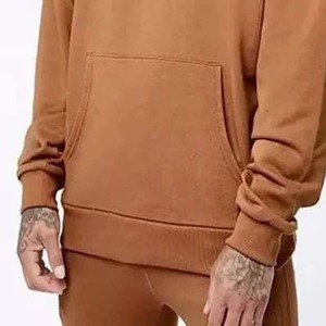 New Front Pocket <b>Sweatshirts</b> Blank Plain Casual Wear 100% Cotton Thick <b>Fleece</b> Solid Color Men Drop Shoulder <b>Sweatshirts</b> For Men - Product Image 4