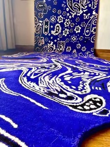 Tapis en laine tufté à la main de style persan de haute qualité marron bleu moderne tapis de salle à manger à la maison avec une hauteur de pile élevée - Product Image 2