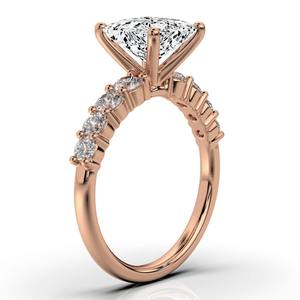 Anillo de Compromiso Cristiano Radiant Personalizado de Oro Sólido de 14K con Certificado IGI, Joyería Fina Clásica con Diamante de Corte Princesa de 2ct para Boda - Product Image 6