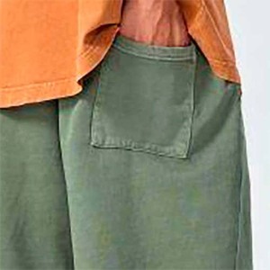 Mode haute qualité lavé à l'acide 440 Gsm Vintage Gym pantalon court coton cordon taille été hommes Shorts - Product Image 6