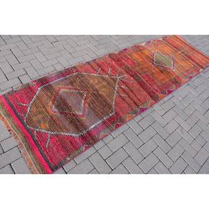 Alfombra Étnica Vintage de Lana para Área Grande, Diseño de Retazos Rojo y Naranja, Respaldo de Látex, Rectángulo de 9x12 para Entrada, Cabecera, Modelo con Número - Product Image 2