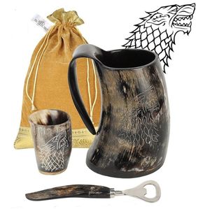 DRINKWARE personalizado hecho a mano Natural vikingo tallado bebiendo cuerno cerveza y taza de café para restaurantes de hotel en casa de - Product Image 6