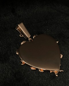 Pendentif personnalisé en argent S925 plaqué or massif avec motif de rose 3D, testé au diamant 100% positif, moissanite VVS, glacé - Product Image 3