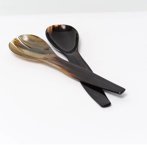 Cuchara para servir ensalada de cuerno de búfalo y cubiertos Cucharas clásicas premium y vajilla fina Cuchara para ensalada de cuerno - Product Image 4