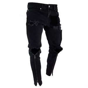 Pantalones vaqueros ajustados de color liso para hombre, Pantalones vaqueros de la mejor calidad con tarifa al por mayor para hombre - Product Image 5