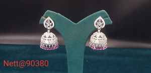 Designer American Diamond Brass <b>Earrings</b> Set for Women Statement Jewelry for Weddings Receptions and Functions - Product Image 3