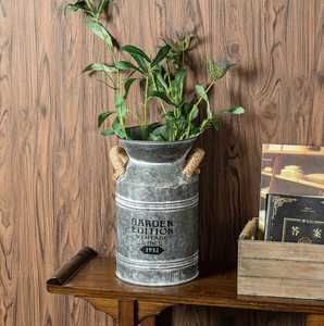 แจกันดอกไม้โลหะชุบสังกะสีสไตล์วินเทจสำหรับตกแต่งบ้านสไตล์ชนบทและฟาร์มเฮาส์ - Product Image 4