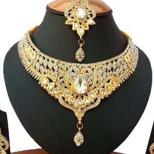 ชุดเครื่องประดับคริสตัลสไตล์วินเทจ ลายดอกไม้ ประกอบด้วยสร้อยคอ ต่างหู และเครื่องประดับศีรษะ ประดับมุกเทียมและคริสตัล เหมาะสำหรับผู้หญิงในโอกาสหมั้นและงานแต่งงาน - Product Image 2