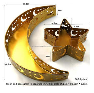Decoración islámica artesanías de metal Luna estrella bandeja Ramadán regalo accesorios productos Ramadán bandeja Ramadán decoraciones - Product Image 4