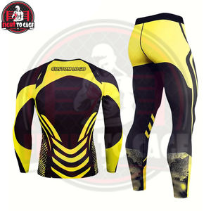 Ensemble Rash Guard 2 pièces imprimé en Spandex/Nylon, à manches longues, respirant, séchage rapide, avec logo frontal, personnalisable, nouvelle tendance, de bonne qualité - Product Image 5
