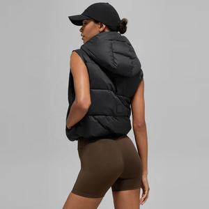 Vente en gros Gilet rembourré en toile de haute qualité, sweat à capuche sans manches, fermeture à glissière, logo respirant à l'avant pour la superposition d'hiver - Product Image 2