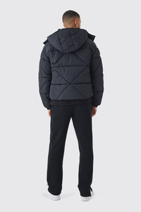 Chaqueta de Lona Estilo Urbano con Logotipo Personalizado, Color Sólido Vintage, para Hombre, Invierno, Relleno de Fibra de Poliéster - Product Image 5