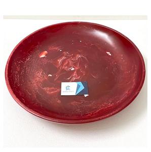 Assiettes de service rondes en résine verte brillante motif léger et marbre pour salades et plats pour hôtel et restaurant à la maison utilisés - Product Image 4