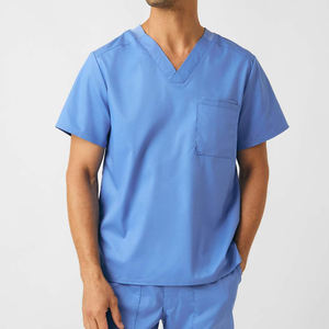 Exfoliantes médicos para hombres Doctor quirófano Super suave Exfoliante quirúrgico Pediatría Cómodo 2 bolsillos con cuello en V para hombres Top Ceil - Product Image 1