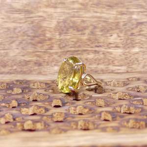 Bague en argent sterling 925 avec topaze citron, style classique, plaquée or pour les mariages - Product Image 5