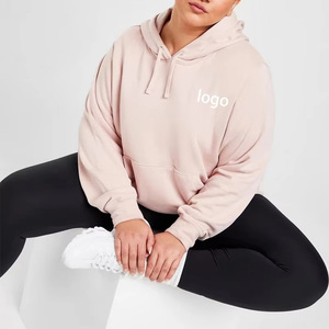 Manufacturers' Custom Logo <b>Pink</b> Fleece Pullover Hooded <b>Sweatshirts</b> Breathable Women's Sports Street Training Jogging for Winter - Product Image 1