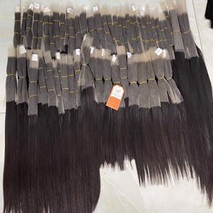 Venta al por mayor 100% extensiones de cabello humano virgen estilo recto encaje suizo cinta de cierre frontal en paquete - Product Image 2