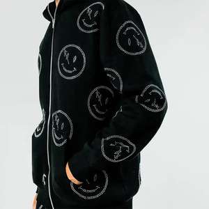 High Quality Fully Customized Men Hooded Casual <b>Rhinestone</b> Tracksuit Breathable Comfortable Anti-Wrinkle Latest Design - Product Image 2