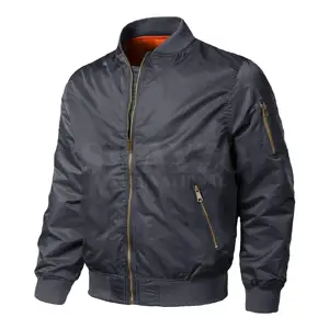 Jaqueta bomber personalizada para homens, jaqueta corta-vento plus size para uso ao ar livre primavera outono em várias cores