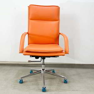Fauteuil de Direction Haut de Gamme Sleek 01 HOGVP002 en Cuir, Base Pivotante Contemporaine Chromée, Hauteur Réglable pour Ateliers et Hôpitaux - Product Image 5