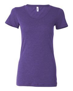 T-shirt à manches courtes en triblend pour femmes. T-shirt pour femme Bella, logo de la marque Sustain, coupe ajustée, mélange de tissus respirant, violet - Product Image 1