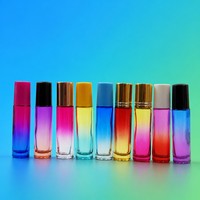 Flacon roll-on en verre dégradé 10 ml avec logo personnalisé pour parfum, crème contour des yeux, huile essentielle – Applicateur cosmétique vide – Vente en gros